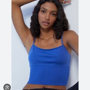 Blue cropped Women's Tank Top